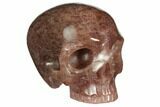 Realistic, Carved Strawberry Quartz Crystal Skull #150989-1